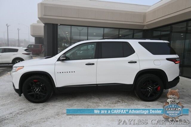 2021 Chevrolet Traverse Premier / AWD / Redline Edition / Auto Start / Heated & Cooled Leather Seats / Heated Steering Wheel / Navigation / Sunroof / Bose Speakers / Apple CarPlay & Android Auto / Rear Captain Chairs / Seats 7 / Tow Pkg Anchorage AK