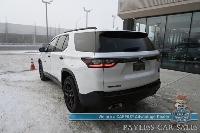 2021 Chevrolet Traverse Premier / AWD / Redline Edition / Auto Start / Heated & Cooled Leather Seats / Heated Steering Wheel / Navigation / Sunroof / Bose Speakers / Apple CarPlay & Android Auto / Rear Captain Chairs / Seats 7 / Tow Pkg Anchorage AK
