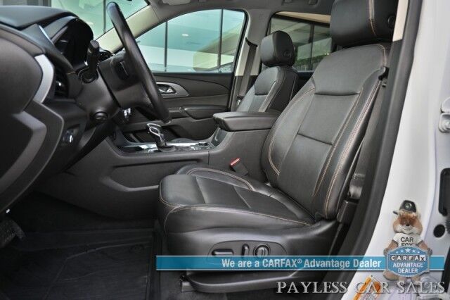 2021 Chevrolet Traverse Premier / AWD / Redline Edition / Auto Start / Heated & Cooled Leather Seats / Heated Steering Wheel / Navigation / Sunroof / Bose Speakers / Apple CarPlay & Android Auto / Rear Captain Chairs / Seats 7 / Tow Pkg Anchorage AK