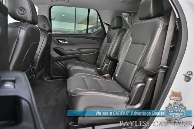 2021 Chevrolet Traverse Premier / AWD / Redline Edition / Auto Start / Heated & Cooled Leather Seats / Heated Steering Wheel / Navigation / Sunroof / Bose Speakers / Apple CarPlay & Android Auto / Rear Captain Chairs / Seats 7 / Tow Pkg Anchorage AK
