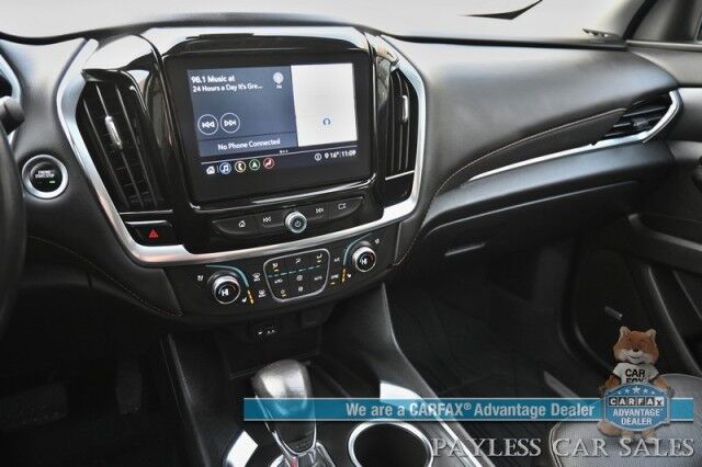 2021 Chevrolet Traverse Premier / AWD / Redline Edition / Auto Start / Heated & Cooled Leather Seats / Heated Steering Wheel / Navigation / Sunroof / Bose Speakers / Apple CarPlay & Android Auto / Rear Captain Chairs / Seats 7 / Tow Pkg Anchorage AK