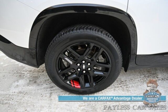 2021 Chevrolet Traverse Premier / AWD / Redline Edition / Auto Start / Heated & Cooled Leather Seats / Heated Steering Wheel / Navigation / Sunroof / Bose Speakers / Apple CarPlay & Android Auto / Rear Captain Chairs / Seats 7 / Tow Pkg Anchorage AK