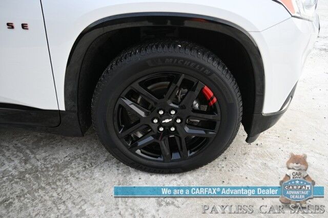 2021 Chevrolet Traverse Premier / AWD / Redline Edition / Auto Start / Heated & Cooled Leather Seats / Heated Steering Wheel / Navigation / Sunroof / Bose Speakers / Apple CarPlay & Android Auto / Rear Captain Chairs / Seats 7 / Tow Pkg Anchorage AK