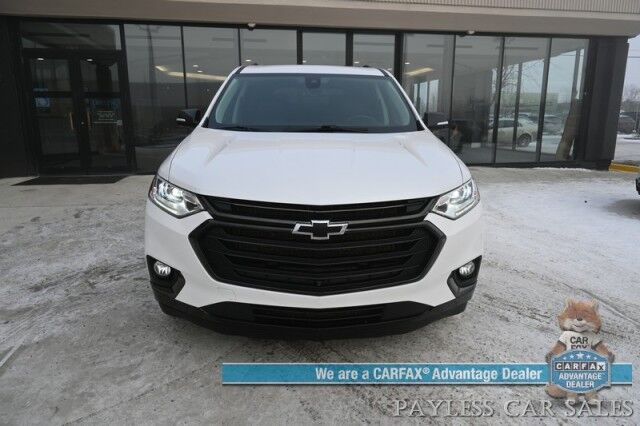 2021 Chevrolet Traverse Premier / AWD / Redline Edition / Auto Start / Heated & Cooled Leather Seats / Heated Steering Wheel / Navigation / Sunroof / Bose Speakers / Apple CarPlay & Android Auto / Rear Captain Chairs / Seats 7 / Tow Pkg Anchorage AK