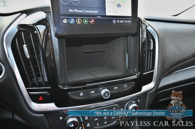 2021 Chevrolet Traverse Premier / AWD / Redline Edition / Auto Start / Heated & Cooled Leather Seats / Heated Steering Wheel / Navigation / Sunroof / Bose Speakers / Apple CarPlay & Android Auto / Rear Captain Chairs / Seats 7 / Tow Pkg Anchorage AK