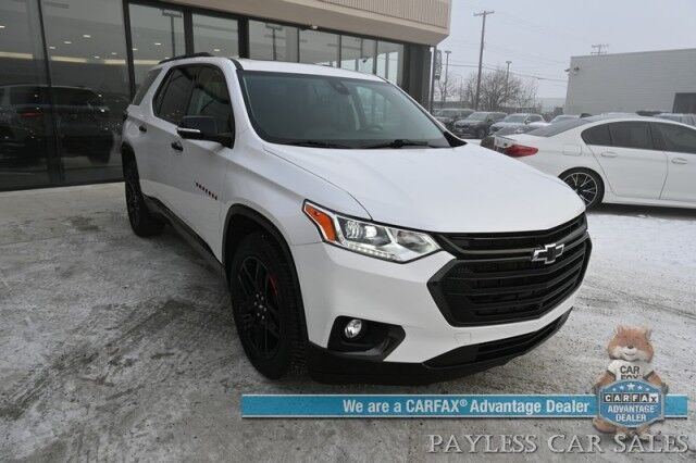2021 Chevrolet Traverse Premier / AWD / Redline Edition / Auto Start / Heated & Cooled Leather Seats / Heated Steering Wheel / Navigation / Sunroof / Bose Speakers / Apple CarPlay & Android Auto / Rear Captain Chairs / Seats 7 / Tow Pkg Anchorage AK