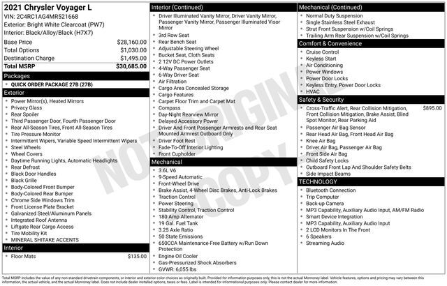 2021 Chrysler Voyager L Raleigh NC