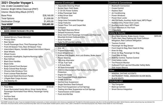 2021 Chrysler Voyager L Raleigh NC