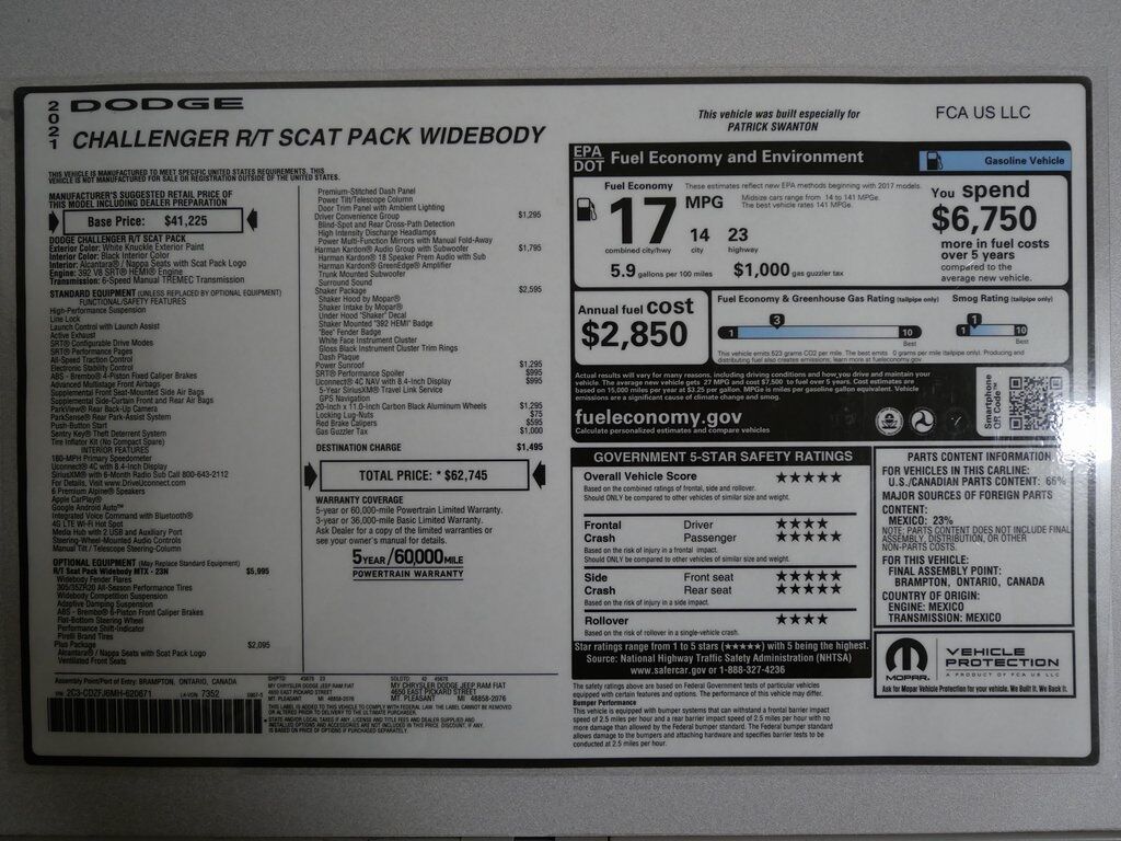 2021 Dodge Challenger R/T Scat Pack Widebody Mt Pleasant MI