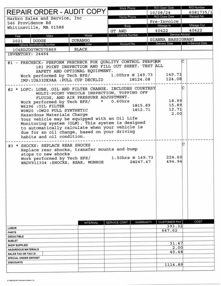 2021 Dodge Durango GT - LEATHER - SUNROOF- NAVIGATION Webster MA