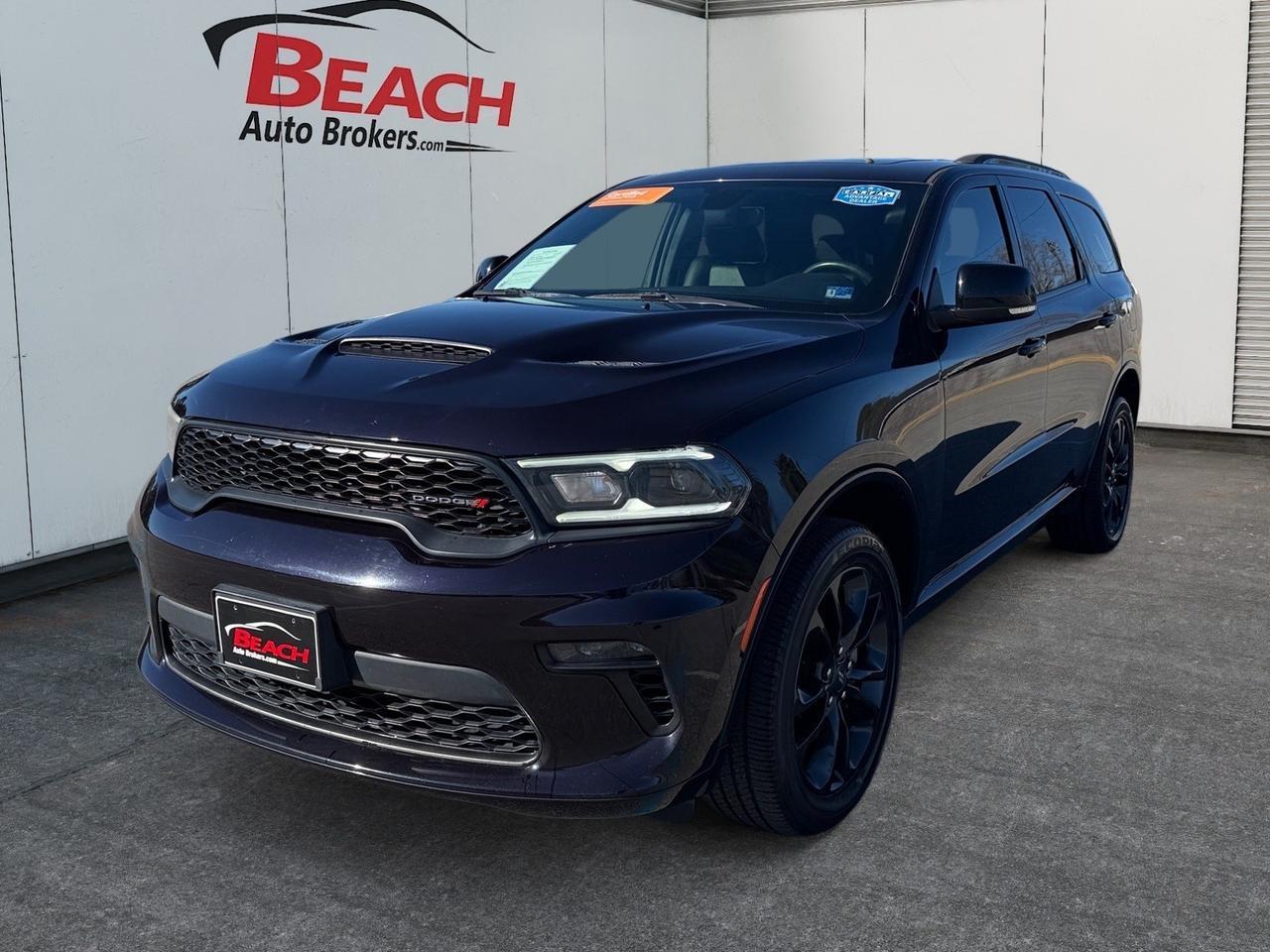 2021 Dodge Durango GT Plus, HEATED FRONT AND REAR SEATS, HEATED STEERING WHEEL, APPLE CARPLAY/ANDROID AUTO, SUNROOF, UNIVERSAL GARAGE DOOR OPENER, REMOTE START, NAVIGATION, POWER LIFTGATE, BACKUP CAMERA, TOW PACKAGE, ONLY 1 OWNER!