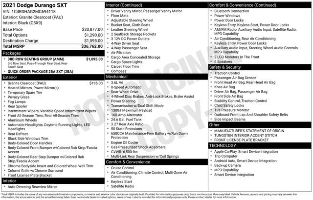 2021 Dodge Durango SXT Raleigh NC