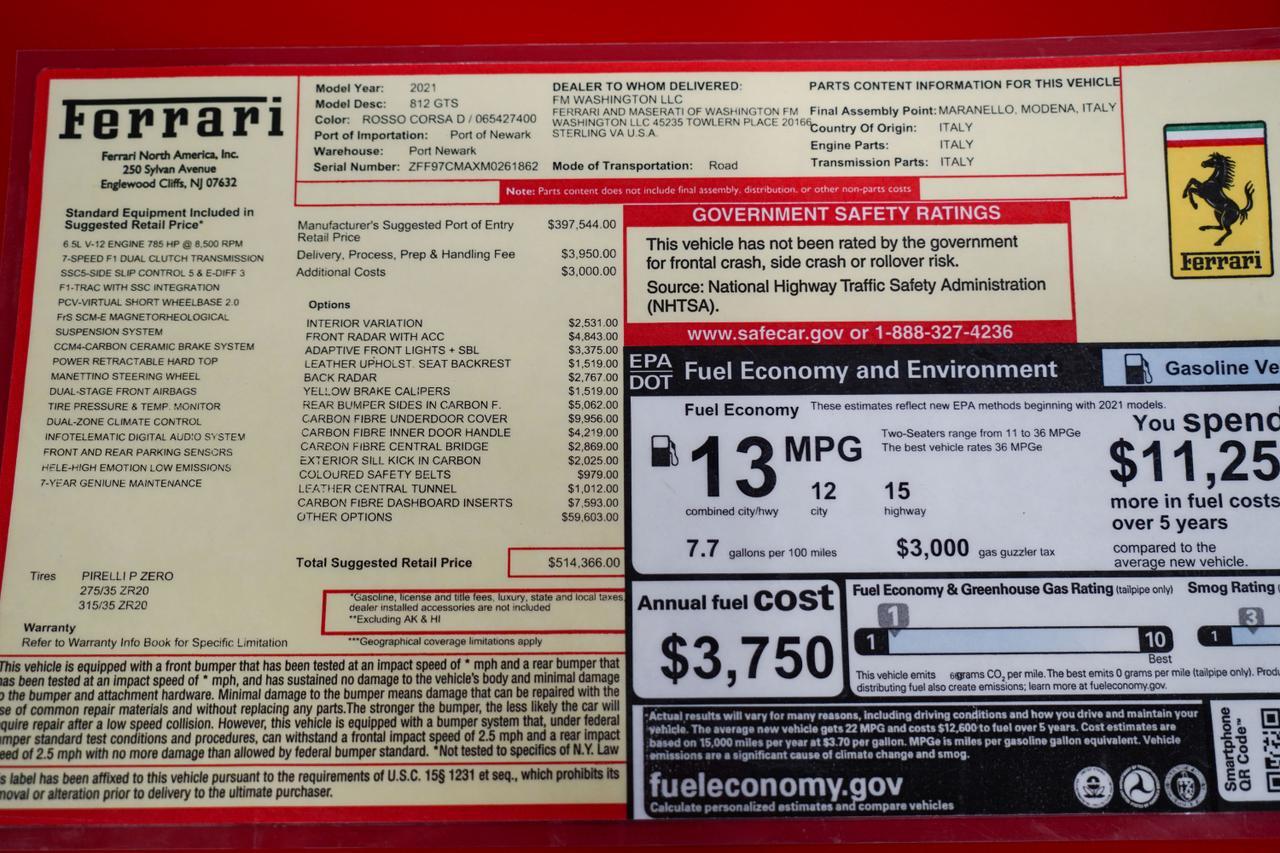 2021 Ferrari 812 GTS San Clemente CA
