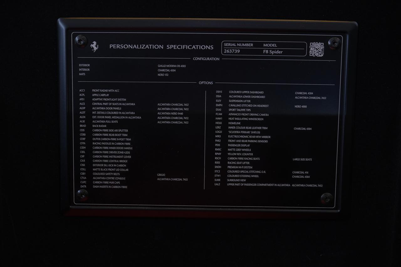 2021 Ferrari F8 Spider Base Miami FL