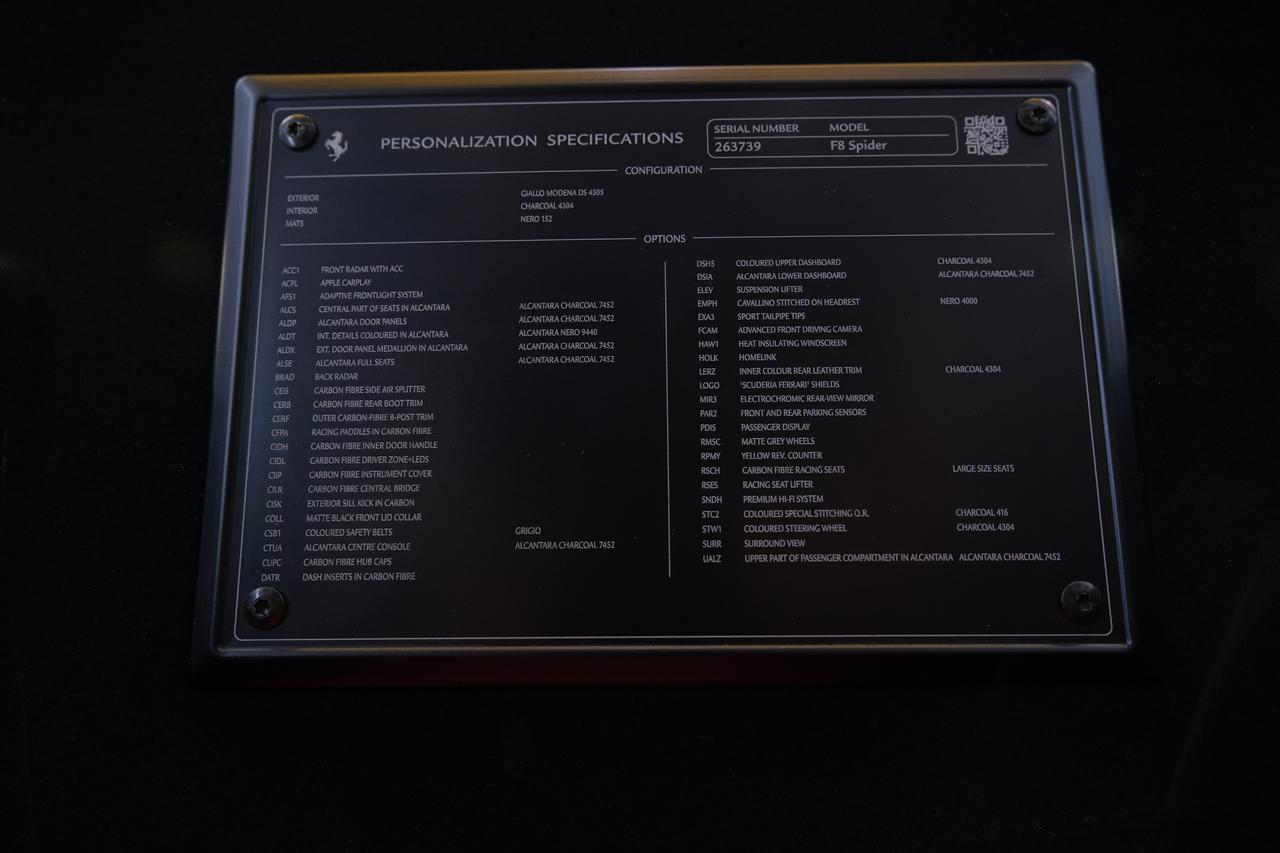 2021 Ferrari F8 Spider Base Miami FL