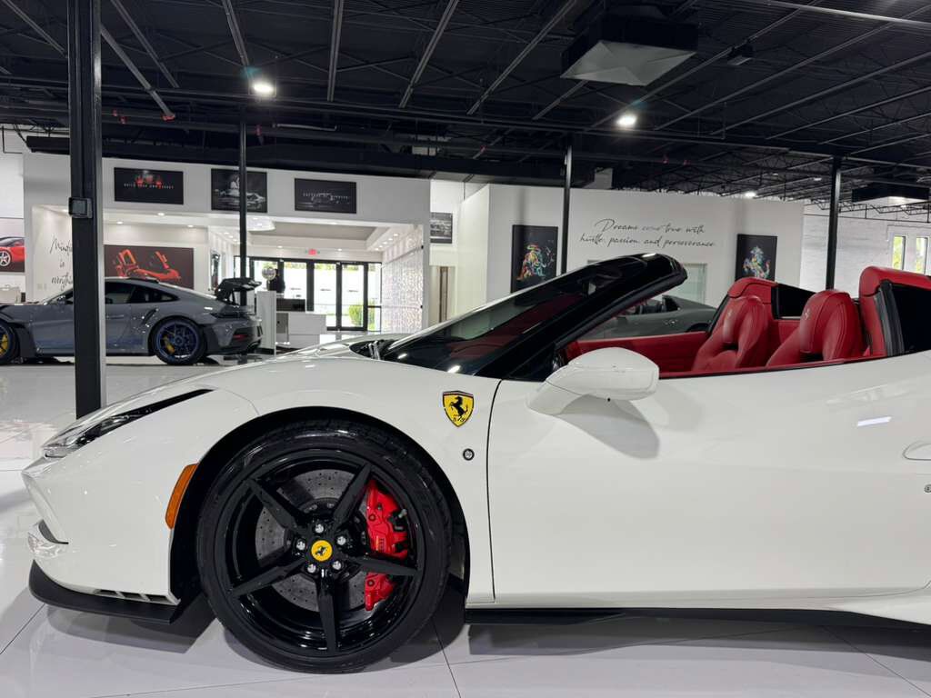 2021 Ferrari F8 Spider Bianco Avus paint, Rosso Ferrari interior, passenger display, adaptive frontlight system AND MORE!!! Fort Lauderdale FL