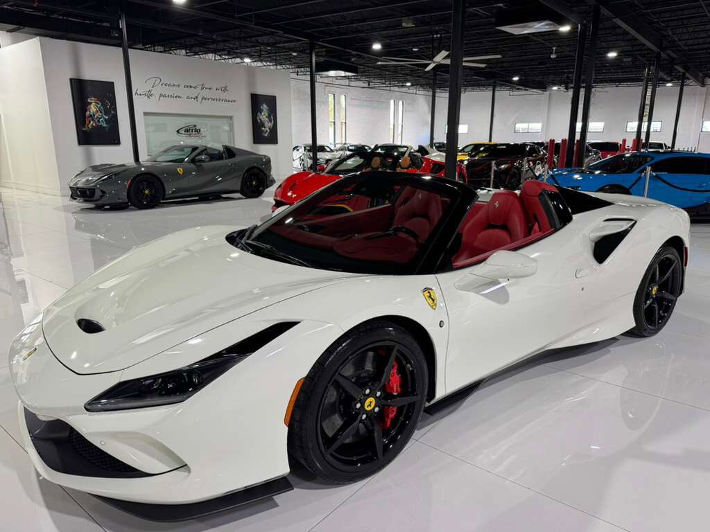 2021 Ferrari F8 Spider Bianco Avus paint, Rosso Ferrari interior, passenger display, adaptive frontlight system AND MORE!!! Fort Lauderdale FL