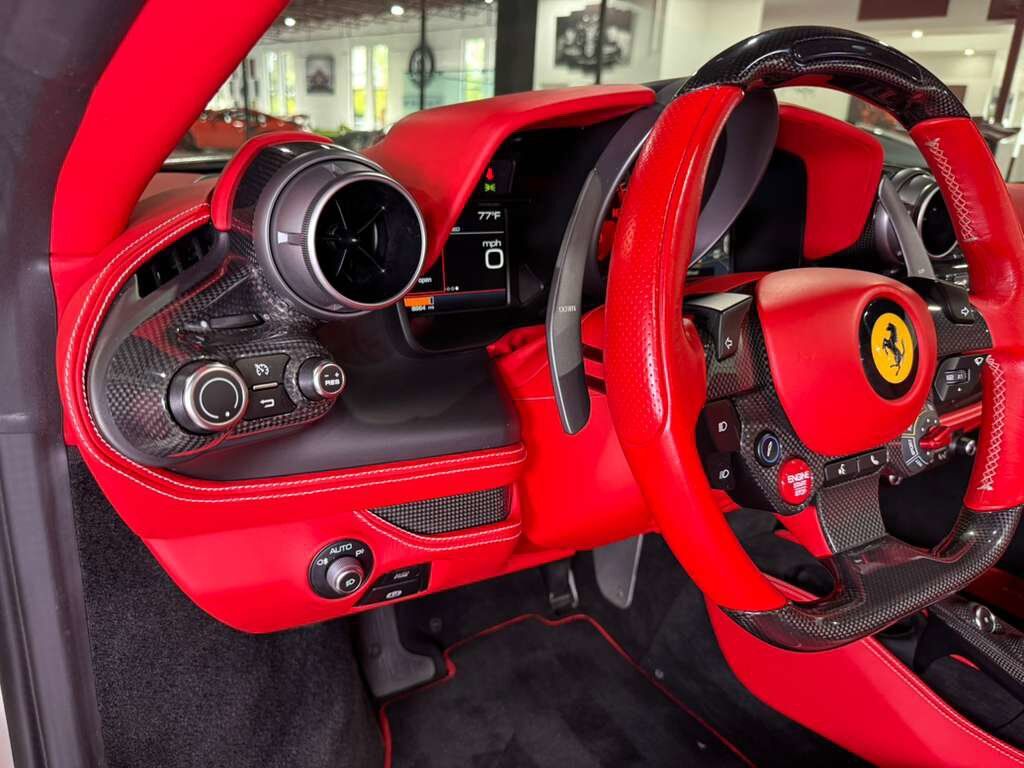 2021 Ferrari F8 Spider Bianco Avus paint, Rosso Ferrari interior, passenger display, adaptive frontlight system AND MORE!!! Fort Lauderdale FL