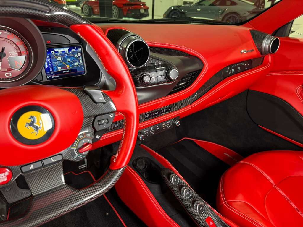 2021 Ferrari F8 Spider Bianco Avus paint, Rosso Ferrari interior, passenger display, adaptive frontlight system AND MORE!!! Fort Lauderdale FL