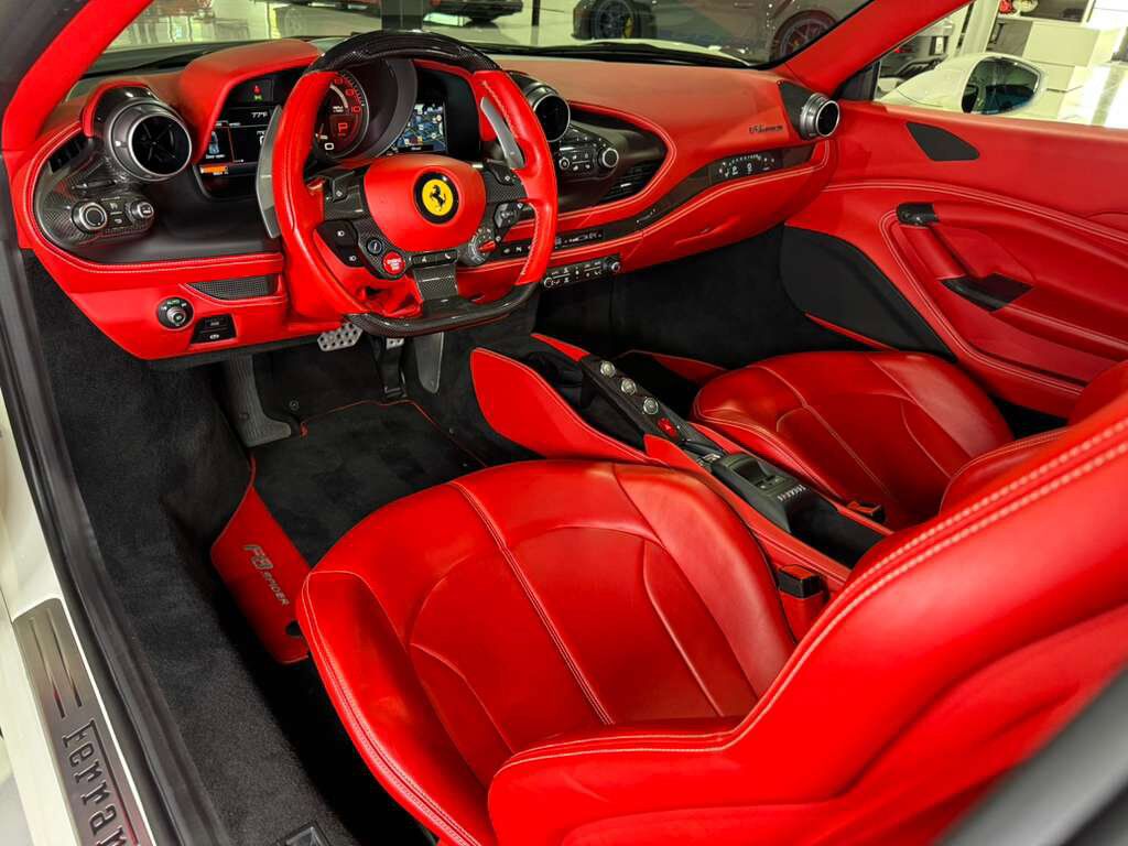 2021 Ferrari F8 Spider Bianco Avus paint, Rosso Ferrari interior, passenger display, adaptive frontlight system AND MORE!!! Fort Lauderdale FL