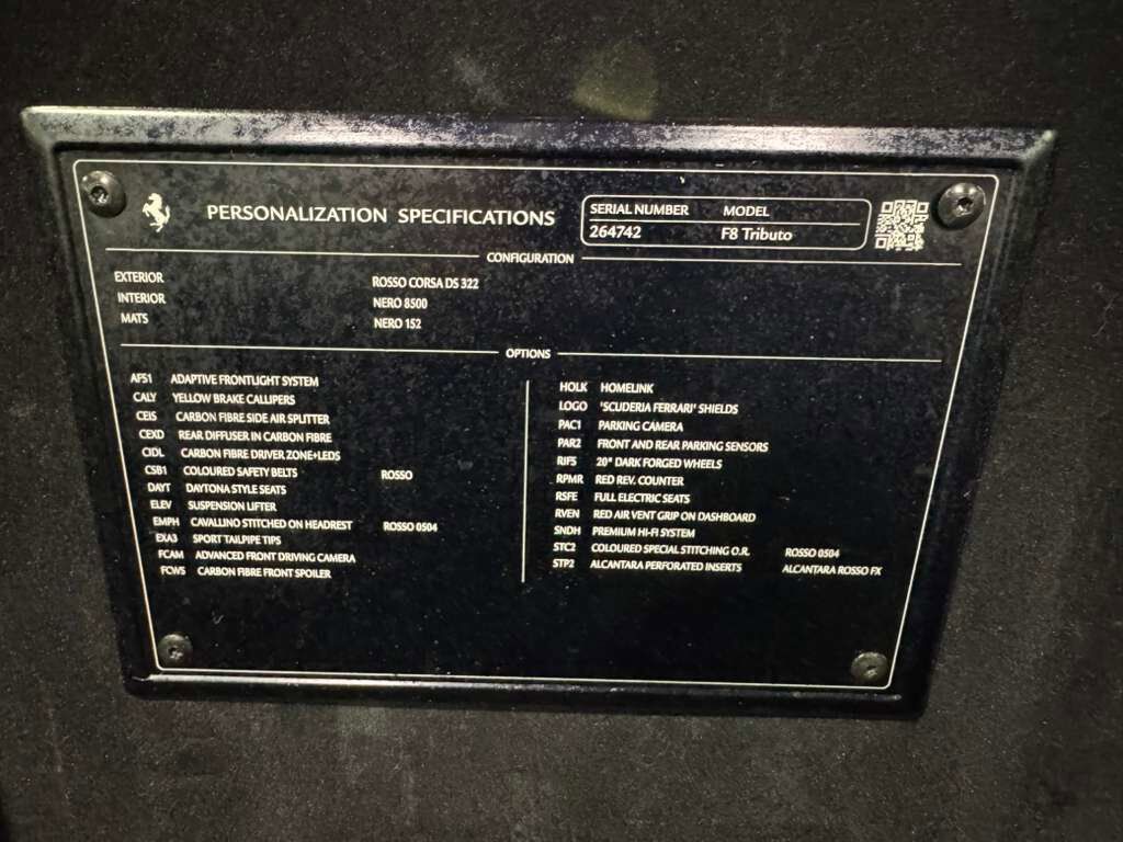 2021 Ferrari F8 Tributo Rosso Corsa paint,Daytona style seats,front lifter,JBL audio,carbon galore AND MUCH MORE!! Fort Lauderdale FL