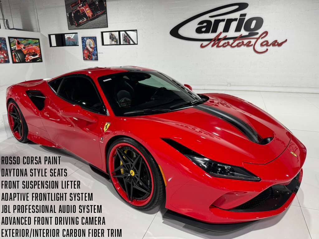 2021 Ferrari F8 Tributo Rosso Corsa paint,Daytona style seats,front lifter,JBL audio,carbon galore AND MUCH MORE!!
