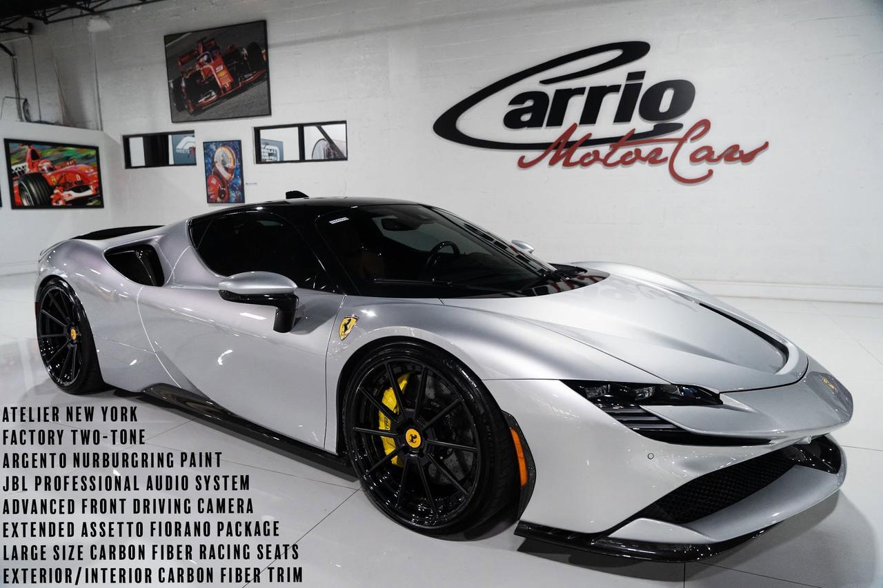 2021 Ferrari SF90 Stradale Atelier New York,two-tone,Argento Nurburgring paint,extended Fiorano pack,carbon galore & MUCH MORE!