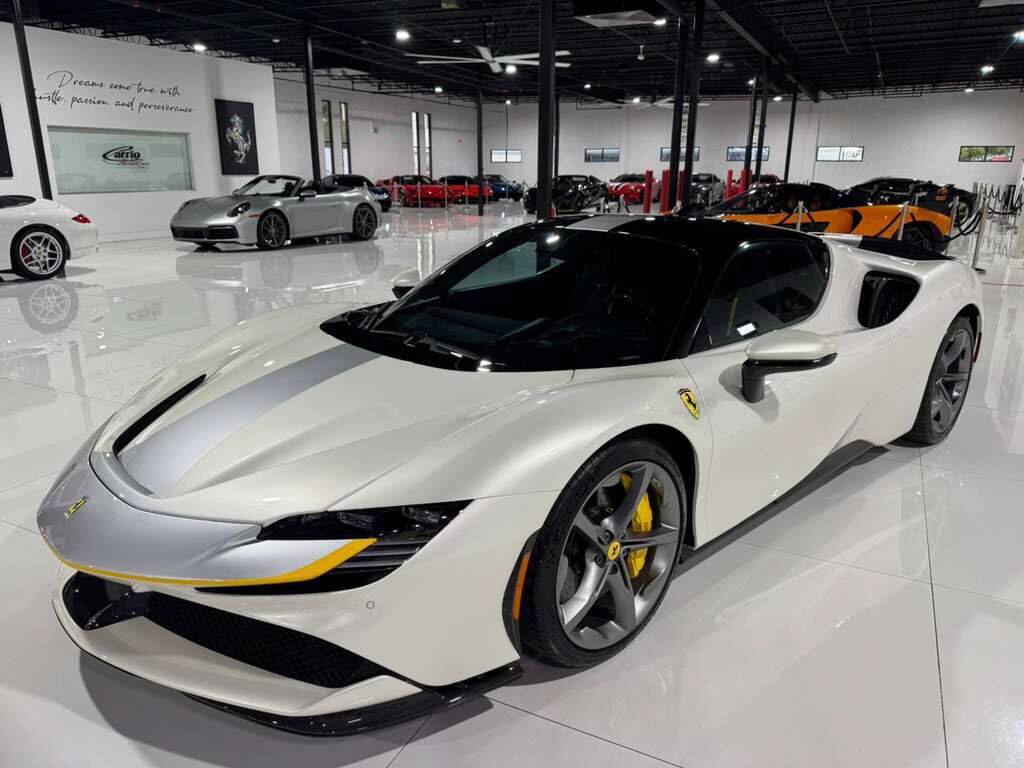 2021 Ferrari SF90 Stradale Bianco Italia paint, Extended Fiorano pack, JBL audio, forged wheels, carbon galore AND MUCH MORE!!! Fort Lauderdale FL