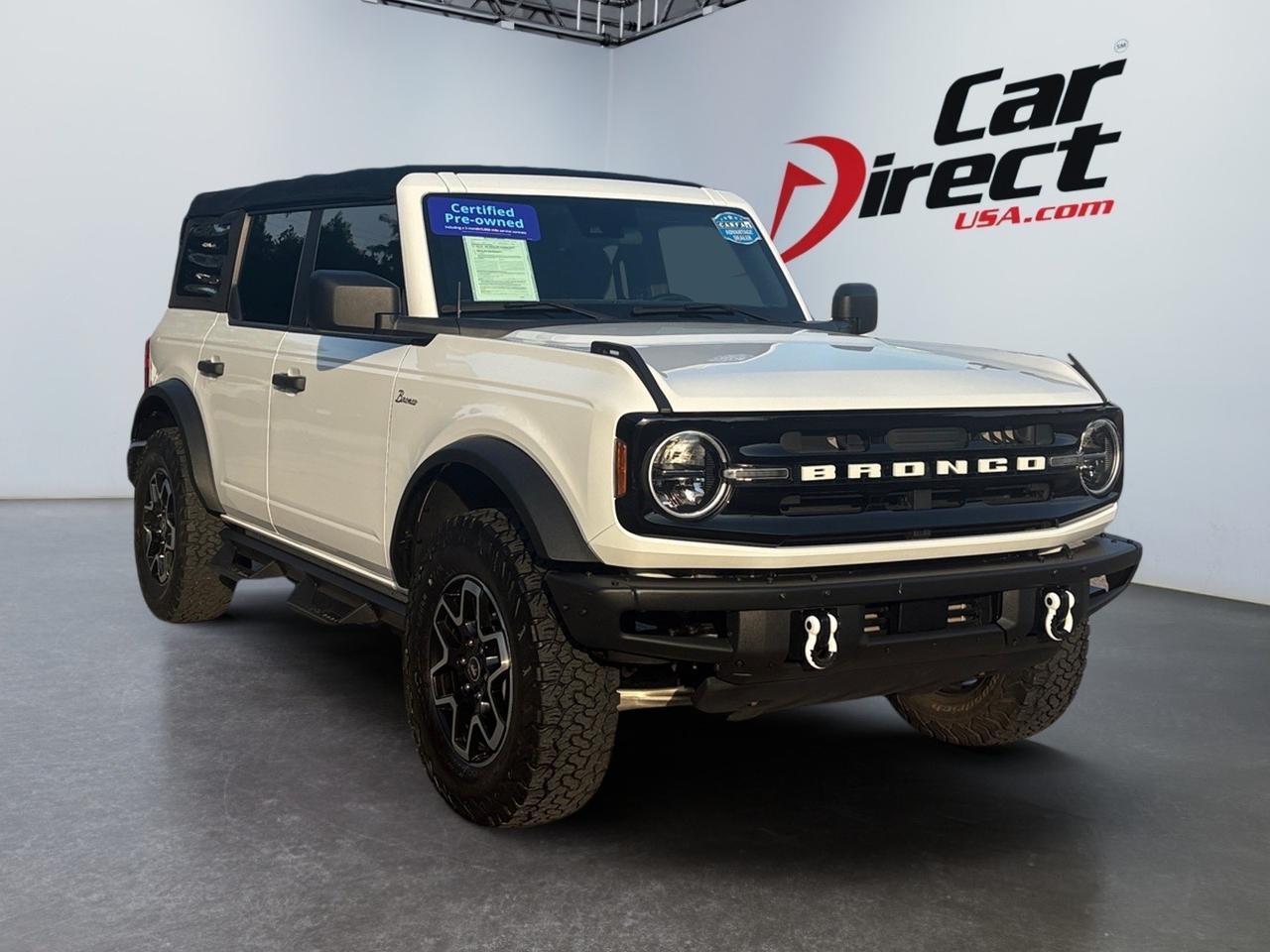 2021 Ford Bronco Big Bend, BLACK TUBULAR SIDE STEPS, SOFT TOP, AUTO START/STOP, BRUSH GUARD, PUSH BUTTON START, APPLE CARPLAY/ANDROID AUTO, PRE COLLISION ASSIST, FENDER TIE DOWN HOOKS, CLEAN CARFAX, LOW MILES, RIDE ON THE HIGH ROAD!