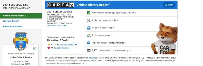 2021 Ford Escape SE - 1 OWNER - ORIGINAL MILES Webster MA