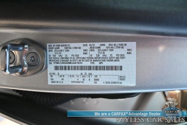 2021 Ford Escape SE / AWD / Power Mirrors, Windows & Locks / Co-Pilot 360 / Lane Departure & Blind Spot Alert / Bluetooth / Back Up Camera / Keyless Entry & Start / Block Heater / Aluminum Wheels / 31 MPG / 1-Owner Anchorage AK 2021 Ford Escape SE / AWD / Power Mirrors, Windows & Locks / Co-Pilot 360 / Lane Departure & Blind Spot Alert / Bluetooth / Back Up Camera / Keyless Entry & Start / Block Heater / Aluminum Wheels / 31 MPG / 1-Owner Anchorage AK