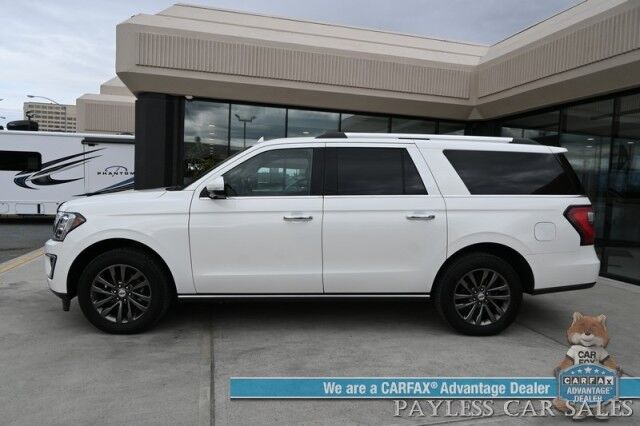 2021 Ford Expedition Max Limited / 4X4 / Auto Start / Heated & Cooled Seats / Heated Steering / Navigation / Panoramic Sunroof / B&O Speakers / Adaptive Cruise / Lane Depart & Blind Spot / Rear Captain Chairs / 3rd Row / Tow Pkg / 1-Owner Anchorage AK
