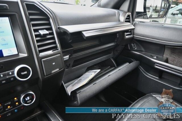 2021 Ford Expedition Max Limited / 4X4 / Auto Start / Heated & Cooled Seats / Heated Steering / Navigation / Panoramic Sunroof / B&O Speakers / Adaptive Cruise / Lane Depart & Blind Spot / Rear Captain Chairs / 3rd Row / Tow Pkg / 1-Owner Anchorage AK