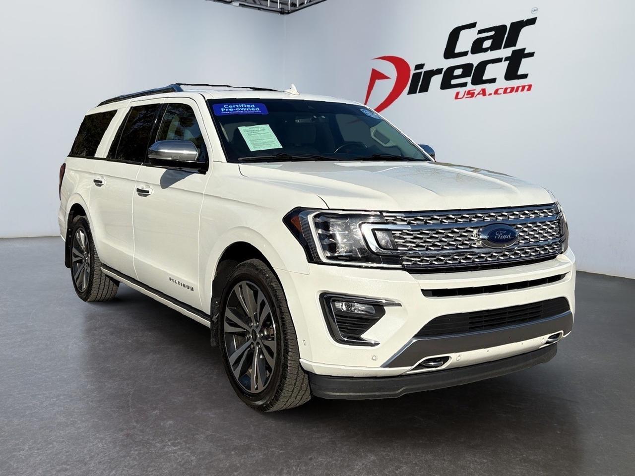 2021 Ford Expedition Max Platinum, POWER RUNNING BOARDS, TOW PACKAGE, AUTO START/STOP, PANORAMIC TINTED MOONROOF, BLIND SPOT ALERT, POWER 3RD ROW SEATING, POWER LIFTGATE, 360 BACKUP CAMERA, HEATED FRONT & REAR SEATS, APPLE CARPLAY/ANDROID AUTO, EXPLORE THE ROAD!