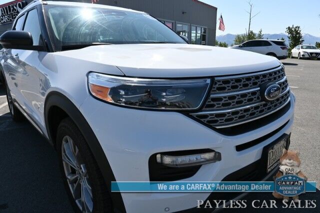 2021 Ford Explorer Limited / 4X4 / Auto Start / Heated & Cooled Leather Seats / Heated Steering Wheel / B&O Speakers / 360 Camera / Navigation / Adaptive Cruise / Lane Departure & Blind Spot / Rear Captain Chairs / Seats 6 / 1-Owner Anchorage AK