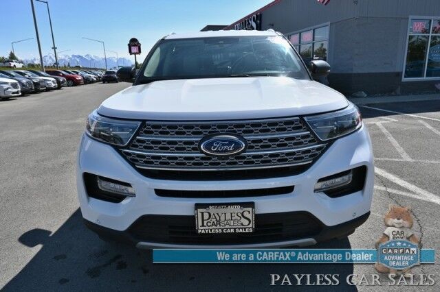 2021 Ford Explorer Limited / 4X4 / Auto Start / Heated & Cooled Leather Seats / Heated Steering Wheel / B&O Speakers / 360 Camera / Navigation / Adaptive Cruise / Lane Departure & Blind Spot / Rear Captain Chairs / Seats 6 / 1-Owner Anchorage AK