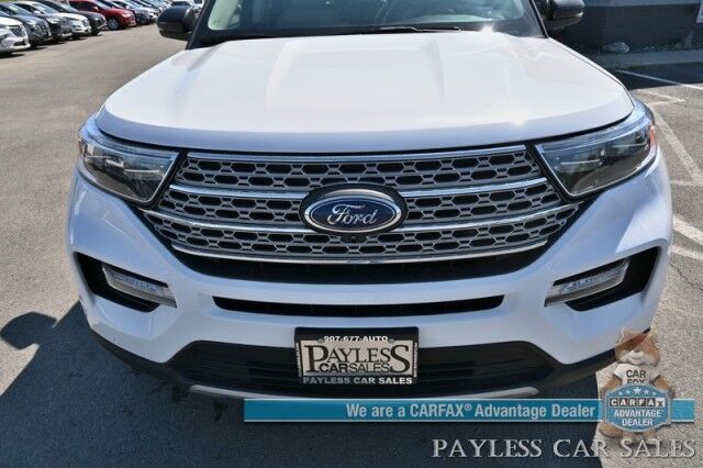 2021 Ford Explorer Limited / 4X4 / Auto Start / Heated & Cooled Leather Seats / Heated Steering Wheel / B&O Speakers / 360 Camera / Navigation / Adaptive Cruise / Lane Departure & Blind Spot / Rear Captain Chairs / Seats 6 / 1-Owner Anchorage AK