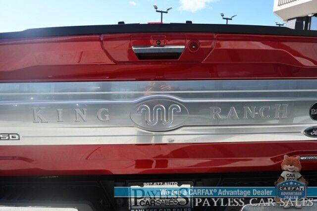 2021 Ford F-150 King Ranch / 4X4 / AutoStart / FX4 Off-Road Pkg / Heated & Cooled Leather Seats / Heated Steering Wheel / Panoramic Sunroof / NAV / 360 CAM / B&O Speakers / Lane Departure & Blind Spot / Tow Pkg / 1-Owner Anchorage AK