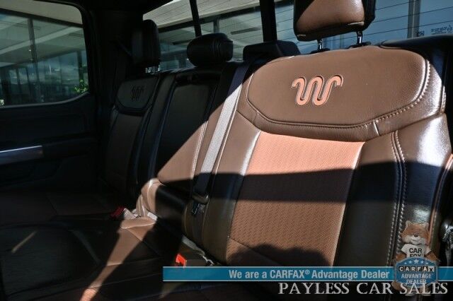 2021 Ford F-150 King Ranch / 4X4 / AutoStart / FX4 Off-Road Pkg / Heated & Cooled Leather Seats / Heated Steering Wheel / Panoramic Sunroof / NAV / 360 CAM / B&O Speakers / Lane Departure & Blind Spot / Tow Pkg / 1-Owner Anchorage AK