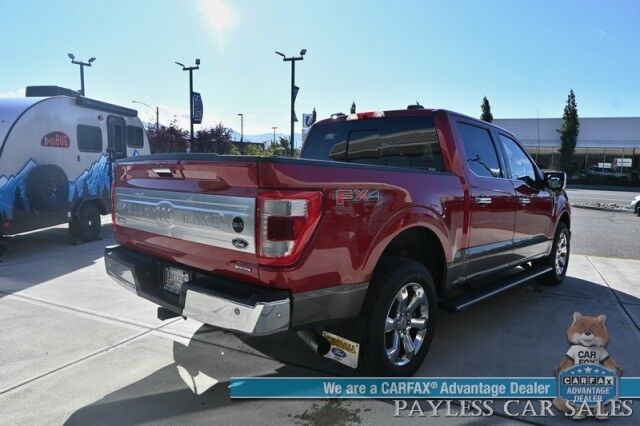 2021 Ford F-150 King Ranch / 4X4 / AutoStart / FX4 Off-Road Pkg / Heated & Cooled Leather Seats / Heated Steering Wheel / Panoramic Sunroof / NAV / 360 CAM / B&O Speakers / Lane Departure & Blind Spot / Tow Pkg / 1-Owner Anchorage AK
