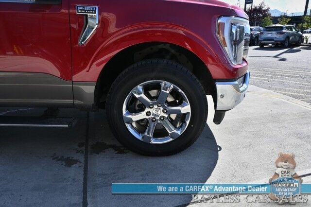2021 Ford F-150 King Ranch / 4X4 / AutoStart / FX4 Off-Road Pkg / Heated & Cooled Leather Seats / Heated Steering Wheel / Panoramic Sunroof / NAV / 360 CAM / B&O Speakers / Lane Departure & Blind Spot / Tow Pkg / 1-Owner Anchorage AK