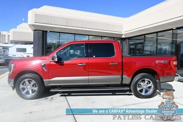 2021 Ford F-150 King Ranch / 4X4 / AutoStart / FX4 Off-Road Pkg / Heated & Cooled Leather Seats / Heated Steering Wheel / Panoramic Sunroof / NAV / 360 CAM / B&O Speakers / Lane Departure & Blind Spot / Tow Pkg / 1-Owner Anchorage AK