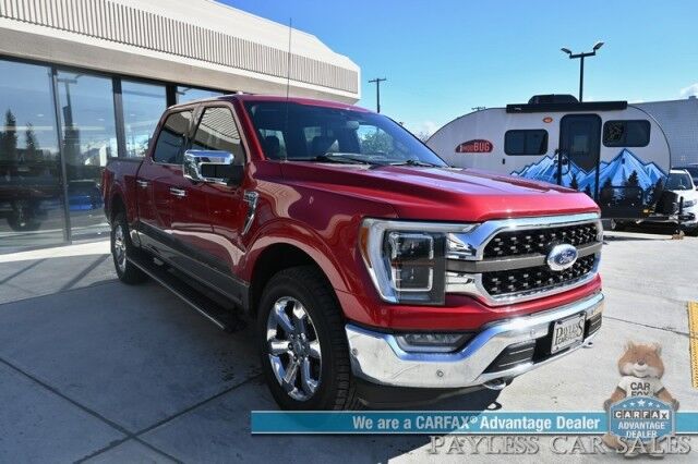 2021 Ford F-150 King Ranch / 4X4 / AutoStart / FX4 Off-Road Pkg / Heated & Cooled Leather Seats / Heated Steering Wheel / Panoramic Sunroof / NAV / 360 CAM / B&O Speakers / Lane Departure & Blind Spot / Tow Pkg / 1-Owner Anchorage AK