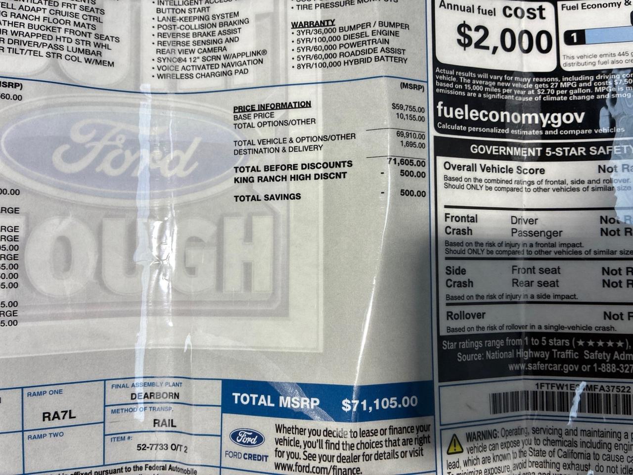 2021 Ford F-150 King Ranch, Pano Roof, Power Boards, Max Tow, FX4, 360 Camera, F Houston TX