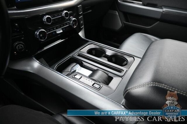 2021 Ford F-150 Lariat / 4X4 / Super Crew / Chrome Appearance Pkg / Auto Start / Heated & Cooled Leather Seats / B&O Speakers / Navigation / Lane Depart & Blind Spot / Tonneau Cover / Bed Liner / Tow Pkg Anchorage AK