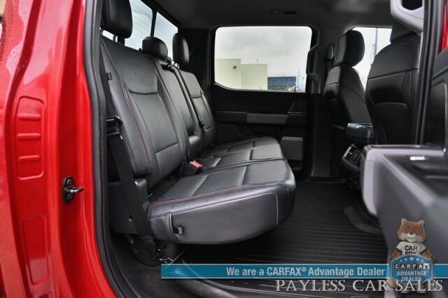 2021 Ford F-150 Lariat / 4X4 / Super Crew / Chrome Appearance Pkg / Auto Start / Heated & Cooled Leather Seats / B&O Speakers / Navigation / Lane Depart & Blind Spot / Tonneau Cover / Bed Liner / Tow Pkg Anchorage AK