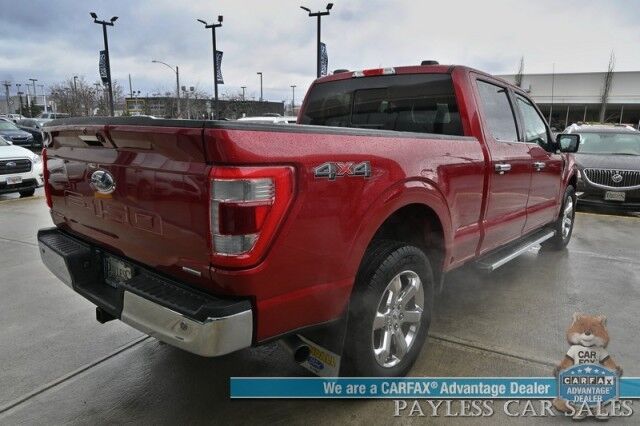 2021 Ford F-150 Lariat / 4X4 / Super Crew / Chrome Appearance Pkg / Auto Start / Heated & Cooled Leather Seats / B&O Speakers / Navigation / Lane Depart & Blind Spot / Tonneau Cover / Bed Liner / Tow Pkg Anchorage AK