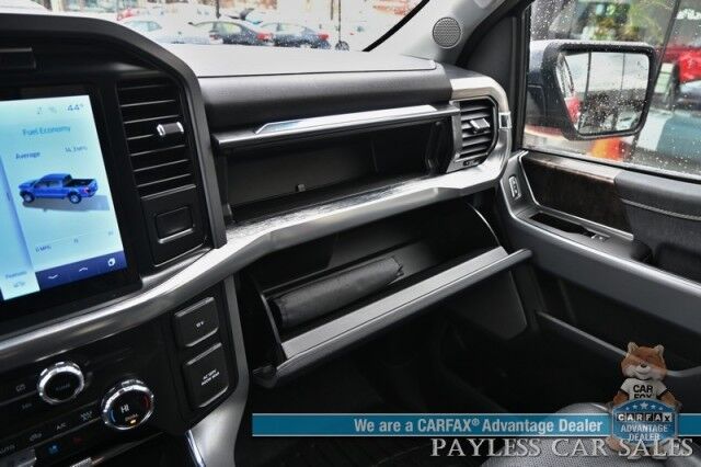 2021 Ford F-150 Lariat / 4X4 / Super Crew / Chrome Appearance Pkg / Auto Start / Heated & Cooled Leather Seats / B&O Speakers / Navigation / Lane Depart & Blind Spot / Tonneau Cover / Bed Liner / Tow Pkg Anchorage AK
