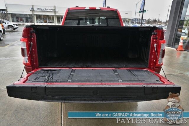 2021 Ford F-150 Lariat / 4X4 / Super Crew / Chrome Appearance Pkg / Auto Start / Heated & Cooled Leather Seats / B&O Speakers / Navigation / Lane Depart & Blind Spot / Tonneau Cover / Bed Liner / Tow Pkg Anchorage AK