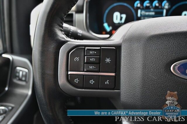 2021 Ford F-150 Lariat / 4X4 / Super Crew / Chrome Appearance Pkg / Auto Start / Heated & Cooled Leather Seats / B&O Speakers / Navigation / Lane Depart & Blind Spot / Tonneau Cover / Bed Liner / Tow Pkg Anchorage AK